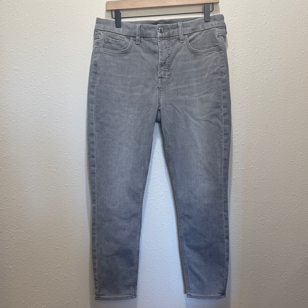 JEN7 Stylish Gray Denim Ankle Skinny Jeans, Size 10